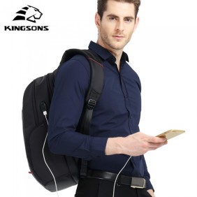 Kingsons Large & Multifunctional Design Backpack KS3140W Black, Water-resistant, shock-resistant, Ergonomic Design