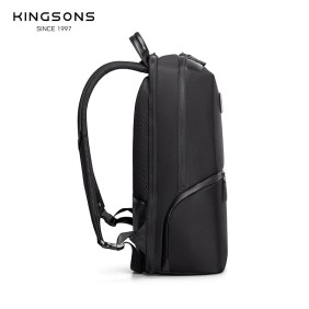 Kingsons Premium Leather Backpack KS3246W Black, Water-resistant, Light Weight