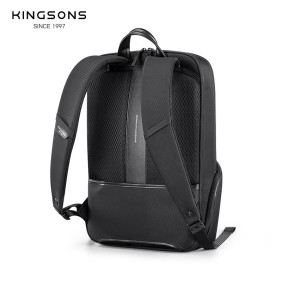 Kingsons Premium Leather Backpack KS3246W Black, Water-resistant, Light Weight