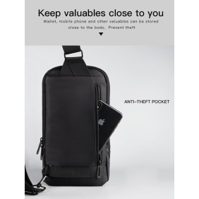 Kingsons Multifunctional Chest Bag KS3211W Dark Gray Water-resistant, shock-resistant, Slim Design