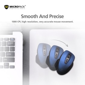 Micropack Speedy Pro M-752W, Wireless Mouse, Dual Receiver USB-A + USB-C, Can connect to 2 devices simultaneously