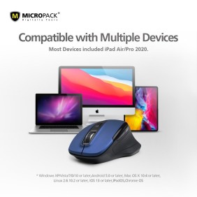 Micropack Speedy Pro M-752W, Wireless Mouse, Dual Receiver USB-A + USB-C, Can connect to 2 devices simultaneously