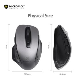 Micropack Speedy Pro M-752W, Wireless Mouse, Dual Receiver USB-A + USB-C, Can connect to 2 devices simultaneously