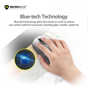 Micropack Mp-730WT Bluetooth and Silent Wireless Mouse, Can connect to 2 devices simultaneously