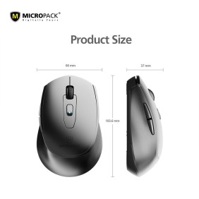 Micropack Mp-730WT Bluetooth and Silent Wireless Mouse, Can connect to 2 devices simultaneously