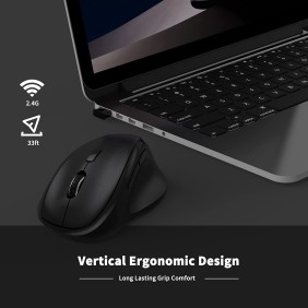 Micropack MP-V01W Silent, 1600Dpi, Ergonomic Wireless Mouse, Maximum Comfort Reduce palm fatigue when use for long time Black