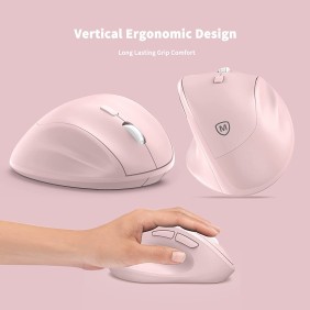 Micropack MP-V01W Silent, 1600Dpi, Ergonomic Wireless Mouse, Maximum Comfort Reduce palm fatigue when use for long time Pink