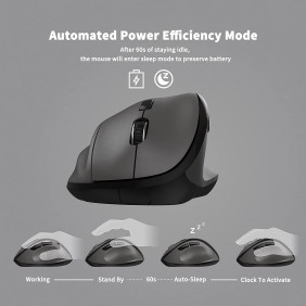 Micropack MP-V01W Silent, 1600Dpi, Ergonomic Wireless Mouse, Maximum Comfort Reduce palm fatigue when use for long time  Gray