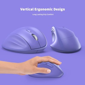 Micropack MP-V01W Silent, 1600Dpi, Ergonomic Wireless Mouse, Maximum Comfort Reduce palm fatigue when use for long time Purple