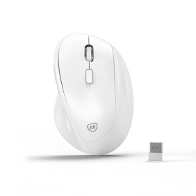 Micropack MP-V01W Silent, 1600Dpi, Ergonomic Wireless Mouse, Maximum Comfort Reduce palm fatigue when use for long time White