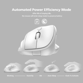 Micropack MP-V01W Silent, 1600Dpi, Ergonomic Wireless Mouse, Maximum Comfort Reduce palm fatigue when use for long time White