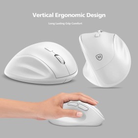 Micropack MP-V01W Silent, 1600Dpi, Ergonomic Wireless Mouse, Maximum Comfort Reduce palm fatigue when use for long time White