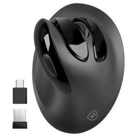 Micropack Speedy Pro MP-V03W, Vertical Wireless Mouse, 1600 Dpi, Dual Receiver USB-A + USB-C, Connect and switch Up To 2 Devices