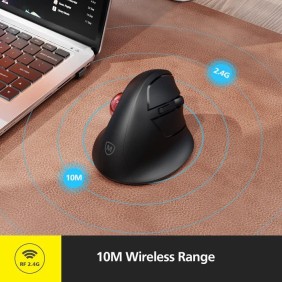 Micropack MP-V02W Silent, Vertical Trackball Wireless Mouse, 2400DPI, Ergonomic Design for maximum Comfort