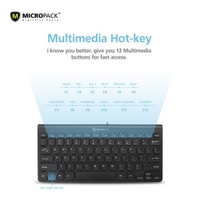 Micropack K-2208STL Mini & Ultra Slim Wired Keybaord