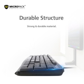 Micropack K206 Wired Keyboard, Silent & Comfortable keypad, Strong and Durable Material