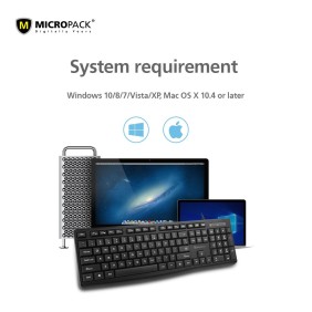 Micropack K206 Wired Keyboard, Silent & Comfortable keypad, Strong and Durable Material