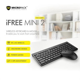 Micropack KM-228W Wireless Combo Keyboard & Mouse Ultra Slim & Ergo Design