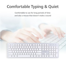 Micropack KM-236W Elegant Wireless Combo Keyboard & Mouse, Ultra Slim, Durable Structure & Stable Performance White