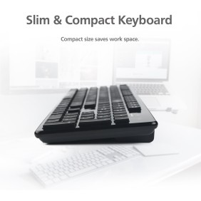 Micropack KM-236W Elegant Wireless Combo Keyboard & Mouse, Ultra Slim, Durable Structure & Stable Performance White