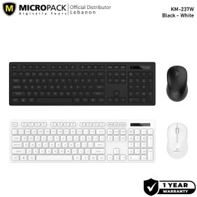 Micropack KM-237W Wireless Combo Keyboard & Mouse, Comfortable Design