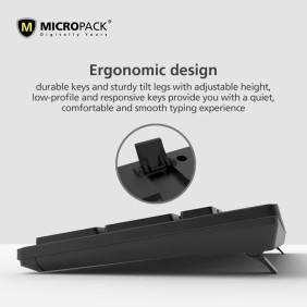 Micropack KM-237W Wireless Combo Keyboard & Mouse, Comfortable Design