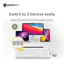 Micropack KM-238W Bluetooth and Wireless Combo Keyboard & Mouse, Can connect to 3 devices simultaneously White