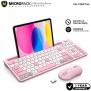 Micropack KM-238W Bluetooth and Wireless Combo Keyboard & Mouse, Can connect to 3 devices simultaneously Pink