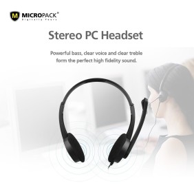 Micropack MHP-01 Chat & Stereo Headset, Plug Type: 2 x 3.5mm audio