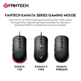 Fantech VX9S KANATA S,Optical Gaming Sensor 7200DPI, RGB Lighting, Pro Wired Gaming Mouse