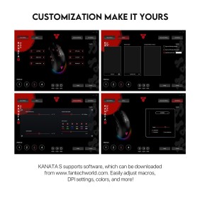 Fantech VX9S KANATA S,Optical Gaming Sensor 7200DPI, RGB Lighting, Pro Wired Gaming Mouse