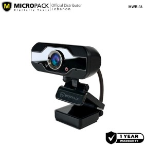 Micropack MWB-16 Webcam, 720P HD with 1 Million Pixels & Beauty Effect, Built-in Mic