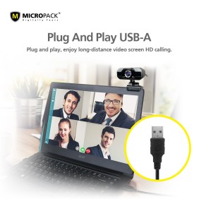 Micropack MWB-16 Webcam, 720P HD with 1 Million Pixels & Beauty Effect, Built-in Mic