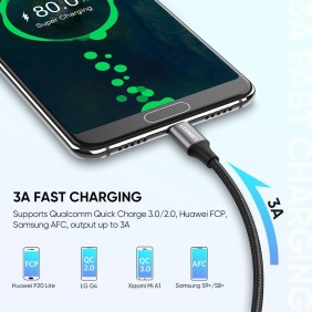 UGREEN USB-A to USB-C Braided Cable & Aluminum Body, Fast Charge, Available in 1M, 1.5M, 3M - US288 60126 60127 60408