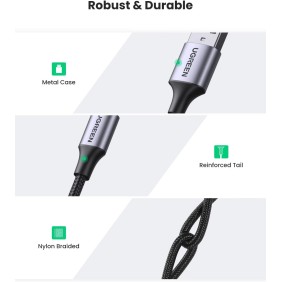 UGREEN USB-A to USB-C Braided Cable & Aluminum Body, Fast Charge, Available in 1M, 1.5M, 3M - US288 60126 60127 60408