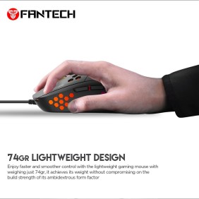 Fantech UX2 RAPTOR, PIX ART 12000DPI, Ultra light weight, RGB Lighting, Ultimate Wired Gaming Mouse with free pouch