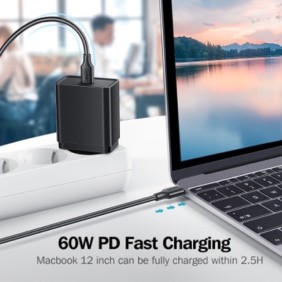 UGREEN USB-C to USB-C PD60W Fast Charge Cable, Available in 0.5M, 1M, 1.5M, 3M - US286 50996 50997 50998 60788