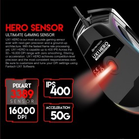 Fantech UX1 HERO, PIX ART 16000DPI, RGB Lighting, Ultimate Wired Gaming Mouse