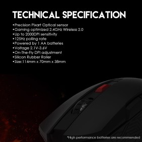 Fantech WG10 GAREN, 2.4Ghz Wireless Gaming Mouse