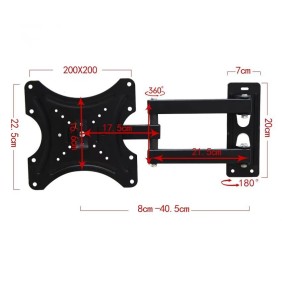 Full Motion TV Bracket - Multi-Directional Movable Stand, Fits 14 to 42 Inch, High-Quality 117B