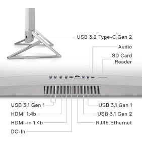 DELL Desktop All In One INSPIRON 5410 -  i7-1255U 16GB RAM, 512GB NVME SSD, 23.8" Touchscreen, Win11 Original DIM0157750