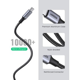 UGREEN USB-C to USB-C 100W Braided Cable & Aluminum Body, Available in 2M, 3M - US316 70429 90120