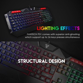 Fantech P31 Gaming Combo 3in1: Keyboard + Mouse + Mousepad, RGB Lighting, Your Complete Gaming Setup