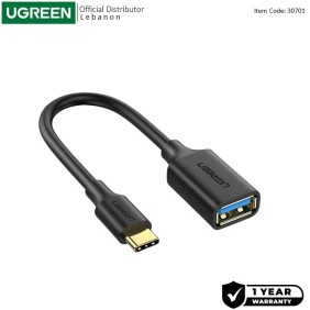 UGREEN OTG Cable Adapter From USB-C 3.1 Male to USB-A 3.0 Female - US154 30701