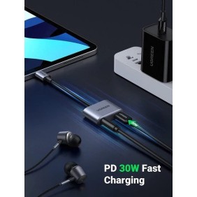 UGREEN 2-in-1 USB C to 3.5mm Headphone & USB-C Charging Port - CM231 60164