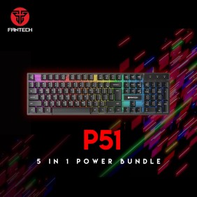 Fantech P51 Gaming Set 5in1: Keyboard + Mouse + Mousepad + Headset + Stand Headset, RGB Lighting, The Essential Gaming Bundle