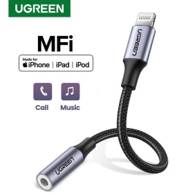 UGREEN Lightning to 3.5mm Audio Female, MFI Apple Certified, Nylon Braided & Aluminum Body - US211 30756