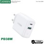 UGREEN 38W Dual-Port USB-A + USB-C Smart & Fast Charger for Phones, Tablets & Ipads - CD170 60468