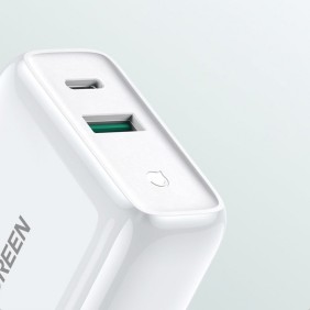 UGREEN 38W Dual-Port USB-A + USB-C Smart & Fast Charger for Phones, Tablets & Ipads - CD170 60468