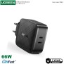 UGREEN 66W GaN Tech Chip, Dual USB-C Charger for Phones, Tablets, Ipads, Laptops & MacBooks - CD216 70867